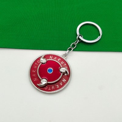 TORPPEZA Naruto Anime red uchiha Sharingan Design Revolving Logo Keychain Key Chain