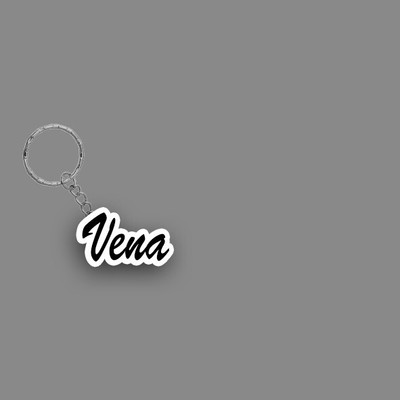 SY Gifts SYG Vena Name Keychain White And Black Key Chain
