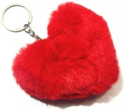 hurrio Cute Red Heart Pom Pom keychain & keyring for girls Key Chain Key Chain