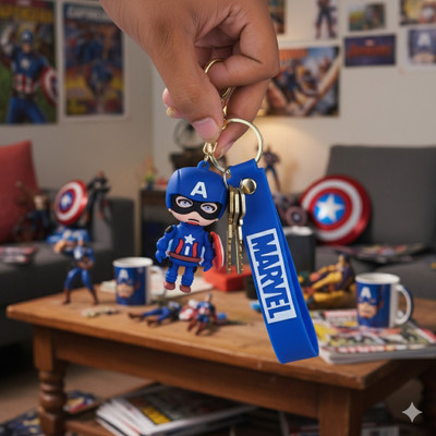 PPP Collections Captain America Keychain MCU Superhero for Bag & Bike Accessory for Men, Women Key Chain