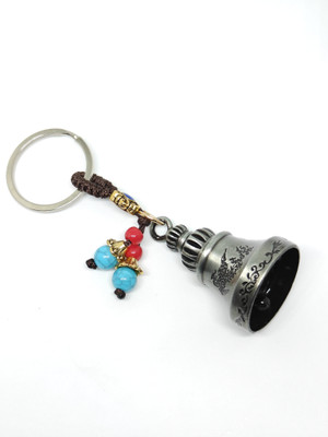 ECOOL Tibetan Gold Bell Keychain – Handcrafted Rope Lanyard & Car Bag Accessory Key Chain