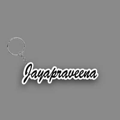 Prihit NEW_BBG Jayapraveena Name Keychain White And Black Key Chain