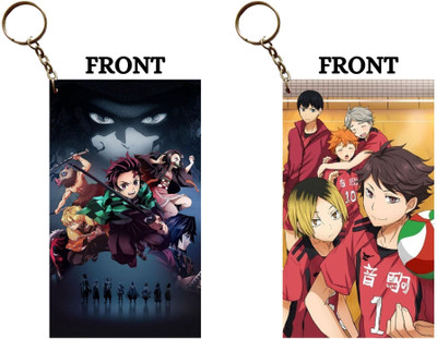 Hariyaali Enterprises LLP TANJIRO AND NEZUKO TEAM X KENMA AND HINATA Unique Style 2 pcs Combo Key Chain