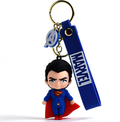 Daiyamondo Amazing Superman Marvel 3D keychain With Long Silicon Ribbon In Flying position Key Chain