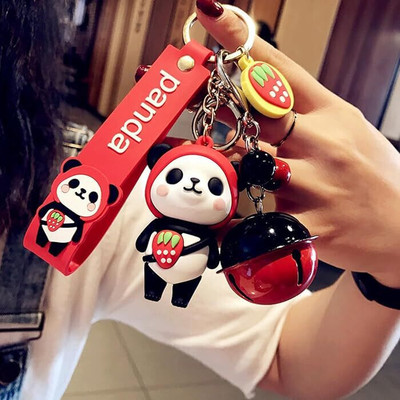 gtrp Girl Boys Cute Silicone PVC Panda Pink Creative68-New685 Key Chain