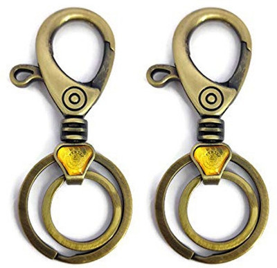 MISMIL metal keychain for girls boys key ring Double ring with hook pack of 2 Key Chain