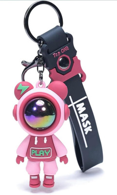 HappierYou Astronaut Space 3D Silicone Rubber Keychain with amazing belt or ribbon (red) Key Chain