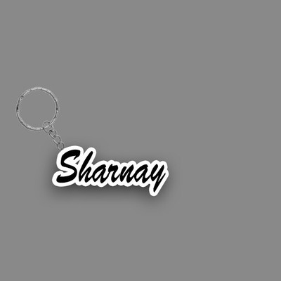 SY Gifts SYG Sharnay Name Keychain White And Black Key Chain