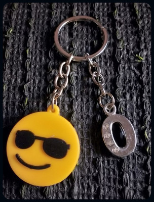 Meeko.com O Letter With Smiley Rubber Key Chain 1q-A Key Chain