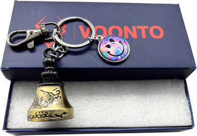 VOONTO Guardian Bell Keychain Tibetan Bell Key Chain wth Color Smile Blck Hok Gren Pck1 Key Chain