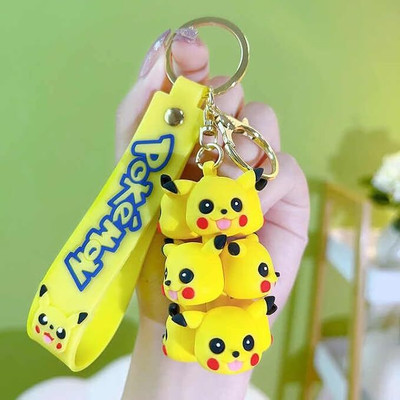 Mr. Auen Silicone 3D Grape Style Pokemon Keychain Keychains With Wristband & Pendant Key Chain