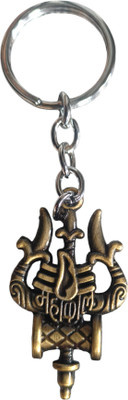 RINKON Lord Shiva Adiyogi Mahadev Sivan Mahakal Trishul Agni Damru Shape metal keyring Key Chain