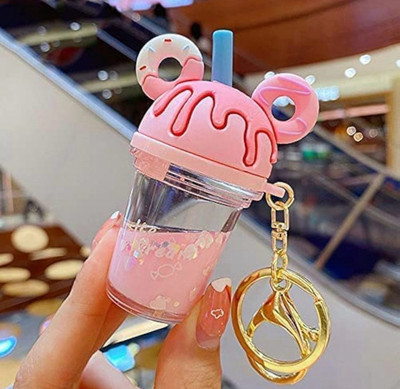 SHRI JI Fancy Sipper Keychain with Straw Pink Key Chain