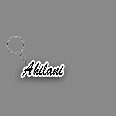 SY Gifts SYG Ahilani Name Keychain White And Black Key Chain