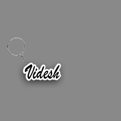SY Gifts SYG Videsh Name Keychain White And Black Key Chain