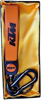 KeyChain Hub KTM orange colour Patti lather keychain keyring car and bike Key Chain