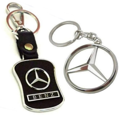 Jainsburys Combo of Benz Leather & Mercedes Metal keychain & Best quality keychain Key Chain