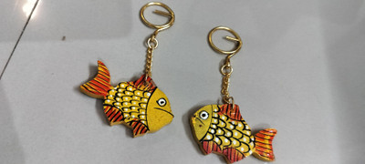 SVGG DECORS Wooden Ganesh Ji Carved And Painted Key Chains Set Of 1 Pc Key Chain
