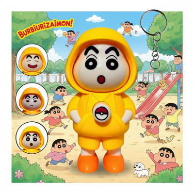 Clink Shinchan Face Changing Keychain | Cute Anime Swing Keychain For Bag Bike & Car Key Chain