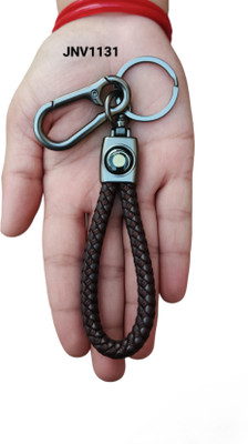 JNV Handwoven Leather Thread Keychain Compatible With Ola Electric Scooty (Brown) Key Chain