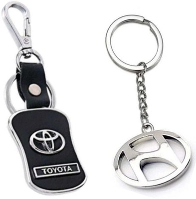 Jainsburys Combo of Toyota Leather & Hyundai metal keychain & Best Quality Keychain Key Chain