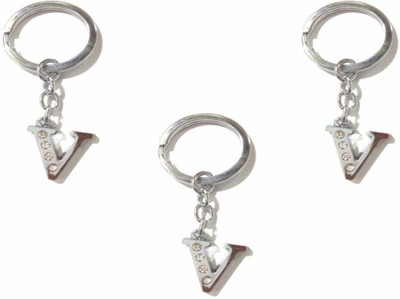 Newview Stylish V Letter Simple Alphabet Key Ring keychain pack of 3 Key Chain