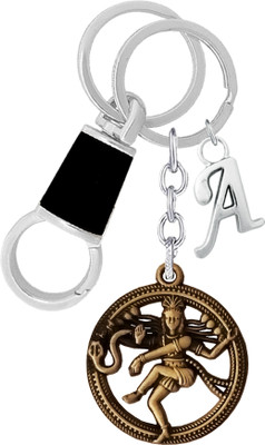 KYP Fashion Shiva Idol Lord Shiva Dancing Natraj/Nataraja Statue Alphabet A Key Chain