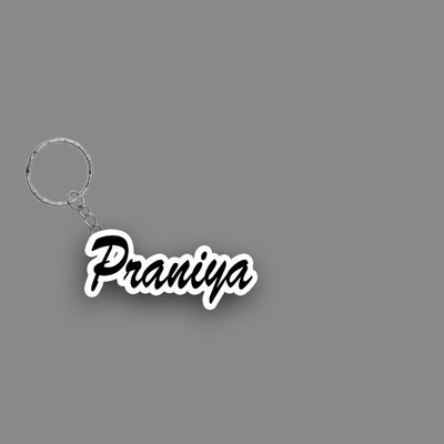 SY Gifts SYG Praniya Name Keychain White And Black Key Chain