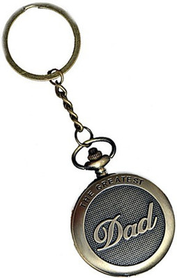 BBG NEW_The Greatest Dad Designer Pocket Watch Vintage Clock Metallic Key Chain Key Chain