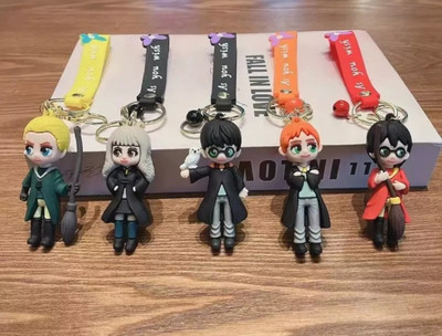 gtrp Harry Potter Multicolour Rubber PVC Keychain For boys and girls Pack Of 5 Key Chain