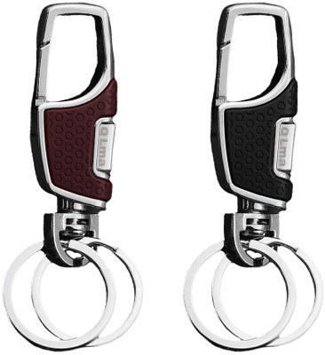 maycreate Dual Keyring Quick Release Metal Keychain for Men Car Keys Key Chain