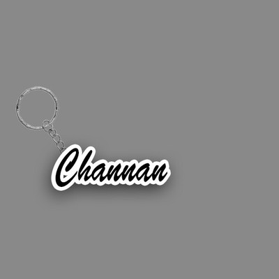 SY Gifts SYG Channan Name Keychain White And Black Key Chain