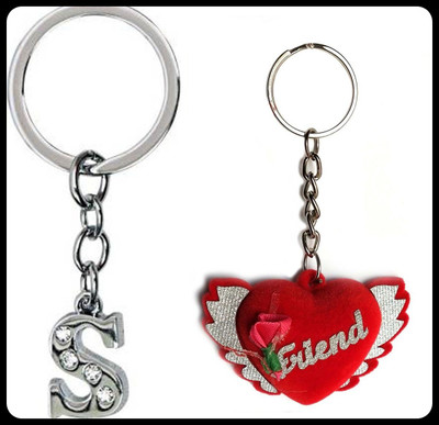 Meeko.com Best friend and Letter S keyring 013-Kc222 Key Chain