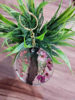 SN Resin studio Round Shape Keychains Key Chain