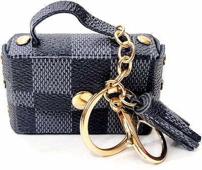 ADOREAL MINI BAG KEYCHAIN WITH GOLD CHAIN BLACK AND GREY COLOR FOR CAR BIKE AND GIFTING Key Chain