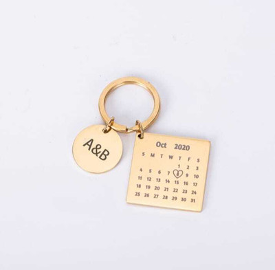 Myurawells Custom Date Message Keyring & Keychain Anniversary Birthday Memorial Gift Key Chain
