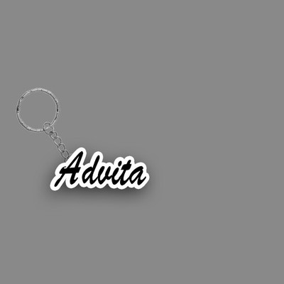 SY Gifts SYG Advita Name Keychain White And Black Key Chain