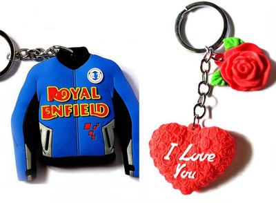 Meeko.com Red Heart Rubber With Jacket Bike Key Chain 01m78 Key Chain