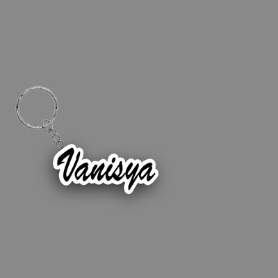 SY Gifts SYG Vanisya Name Keychain White And Black Key Chain