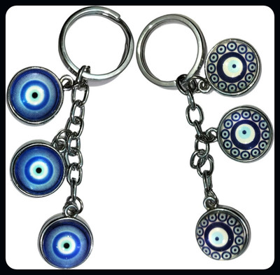 MAG BEE Evil Eye Proection (Design-20 & Design-23) Pack of 2 for Car Bike-Premium Key Chain