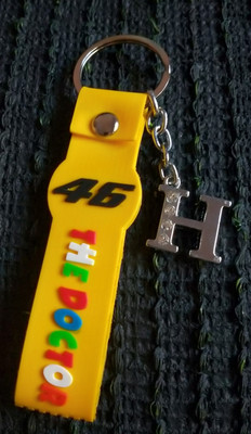ShopTop VR 46 yellow rubber and H letter Key Chain