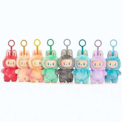 harshiv Labubu Cartoon Keychain Gift Set Soft Doll with Metal Ring Random Design Gifting Key Chain