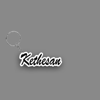 SY Gifts SYG Kethesan Name Keychain White And Black Key Chain