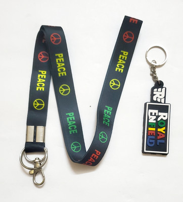 ShopTalk Peace tag with rubber royal enfield Key Chain