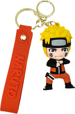 Buko Naruto Anime Characters 3D PVC Rubber Keychain with Metal chain Holder Key Chain