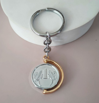 Shiv Jagdamba One Rupee Coin Rotational Symbol Bikers Jewelry Keychain ShivKey2022582 Key Chain