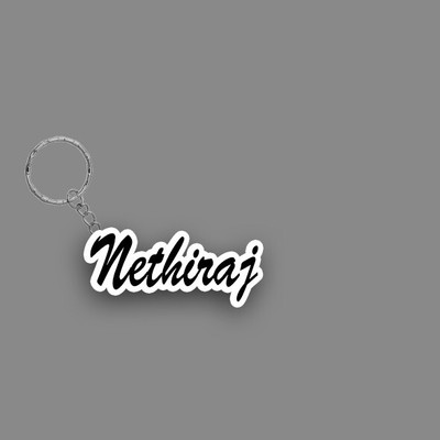 SY Gifts SYG Nethiraj Name Keychain White And Black Key Chain