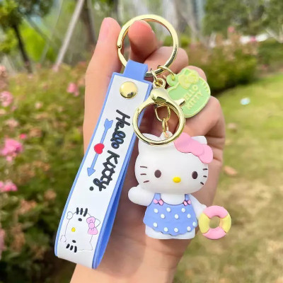 KYOP Cute 3D Hello Kitty Keychain For Girls & Boys(Blue) Key Chain