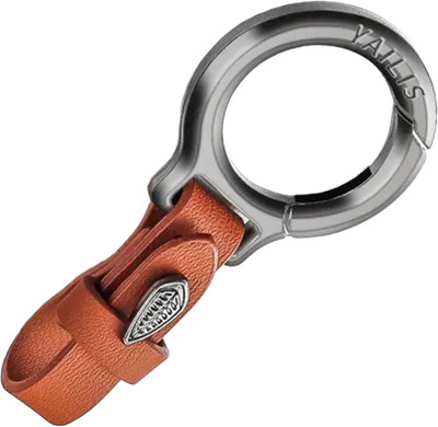 Augen Belt Loop Vegan Leather Leaf Key Ring Tan Key Chain