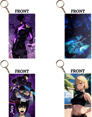 Hariyaali Enterprises LLP Solo Leveling SUNG JIN WOO AND THE TEAM Unique Style 4 pcs Combo Key Chain